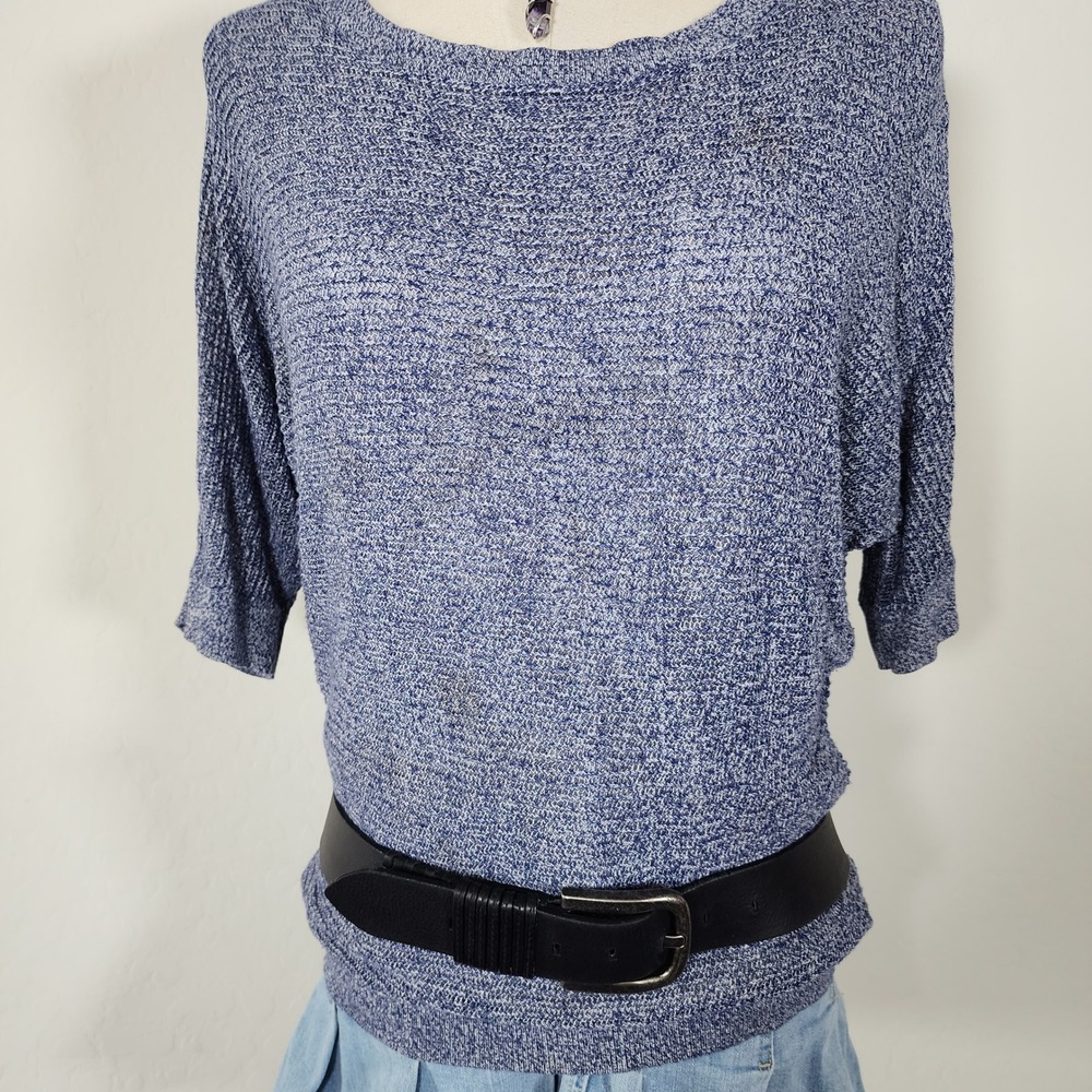 Express Women's Blue Knit Dolman‎ Sleeve Pullover Top Sweater Size M